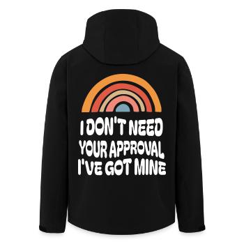 Untitled Project Merch by T Shirt - Recycelte Männer Softshell-Jacke von Stanley/Stella - Schwarz - Hinten - AI Model Male 185 light (185cm)