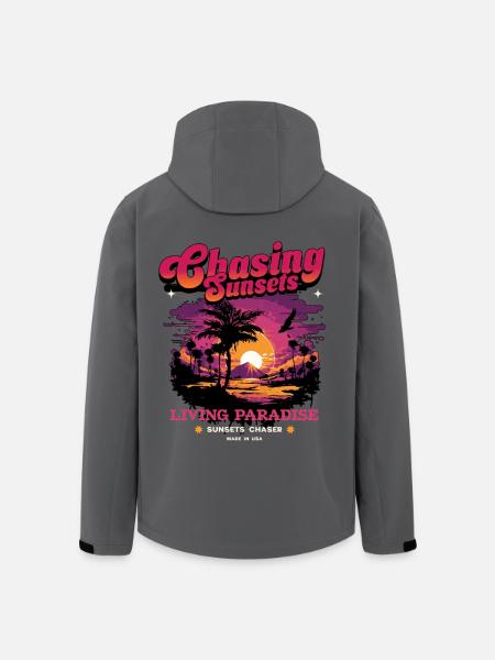 Sunset Paradise Statement Retro - Men’s Recycled Softshell Jacket by Stanley/Stella - black
