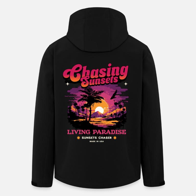 Sunset Paradise Déclaration Rétro - Veste softshell homme en polyester recyclé Stanley/Stella - noir