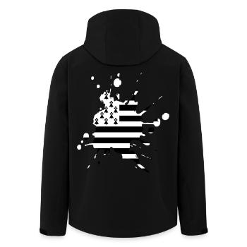 Tache drapeau Bretagne 2 - Veste softshell homme en polyester recyclé Stanley/Stella - noir - Dos - AI Model Male 185 light (185cm)
