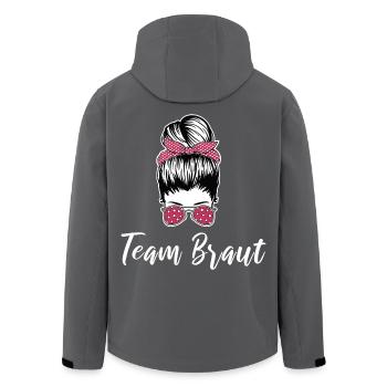 Team Braut Cool Junggesellinnenabschied - Recycelte Männer Softshell-Jacke von Stanley/Stella - Schwarz - Hinten - AI Model Male 185 light (185cm)