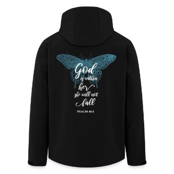 Bibelvers Christlich Religiöser Spruch - Recycelte Männer Softshell-Jacke von Stanley/Stella - Schwarz - Hinten - AI Model Male 185 light (185cm)