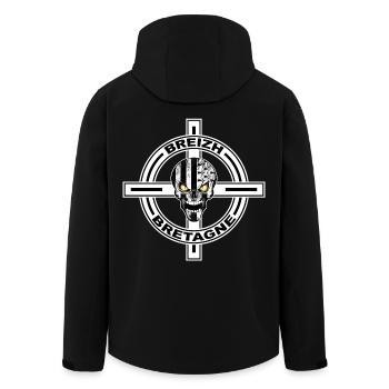 Breizh celtic cross - Veste softshell homme en polyester recyclé Stanley/Stella - noir - Dos - AI Model Male 185 light (185cm)
