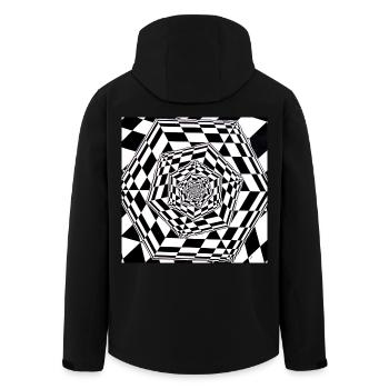 zurückkehrender Würfel - Recycelte Männer Softshell-Jacke von Stanley/Stella - Schwarz - Hinten - AI Model Male 185 light (185cm)