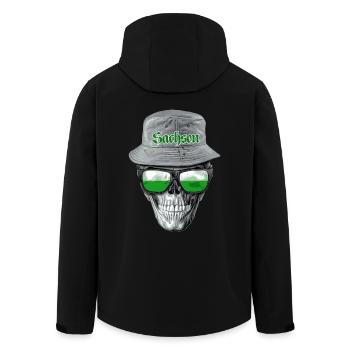 Sachsen Skull - Recycelte Männer Softshell-Jacke von Stanley/Stella - Schwarz - Hinten - AI Model Male 185 light (185cm)