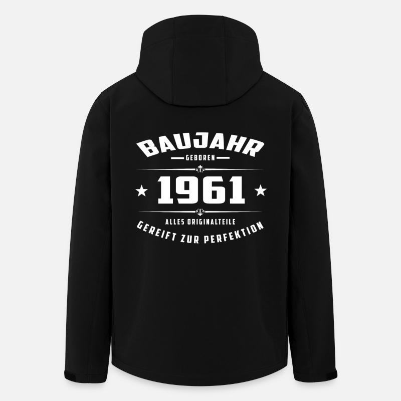 Baujahr - 1961 - Recycelte Männer Softshell-Jacke von Stanley/Stella - Schwarz