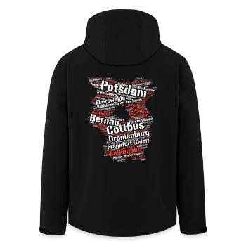 State of Brandenburg: Cities in outline - Men’s Recycled Softshell Jacket by Stanley/Stella - black - Back - AI Model Male 185 light (185cm)