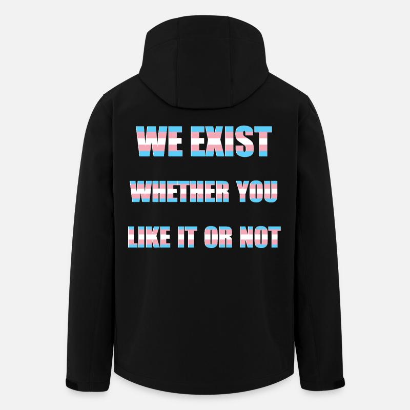 We Exist - Drapeau transgenre - Veste softshell homme en polyester recyclé Stanley/Stella - noir