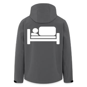 Cool Bed Silhouettes Pictogram Design - Men’s Recycled Softshell Jacket by Stanley/Stella - black - Back - AI Model Male 185 light (185cm)