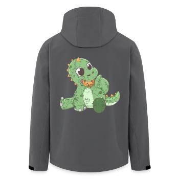 Dino Fantasy Retro Vintage Style - Recycelte Männer Softshell-Jacke von Stanley/Stella - Schwarz - Hinten - AI Model Male 185 light (185cm)