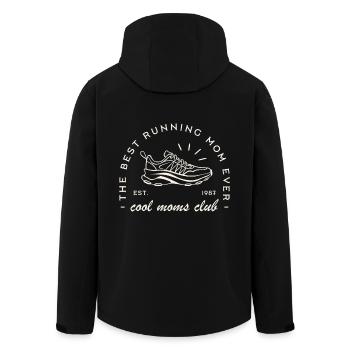 Maman run club coureuse running marathonienne - Veste softshell homme en polyester recyclé Stanley/Stella - noir - Dos - AI Model Male 185 light (185cm)