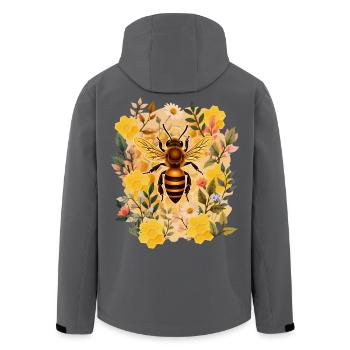 Imker, Imker, Bienen, Blumen & Wachs - Recycelte Männer Softshell-Jacke von Stanley/Stella - Anthrazit - Hinten - AI Model Male 185 light (185cm)