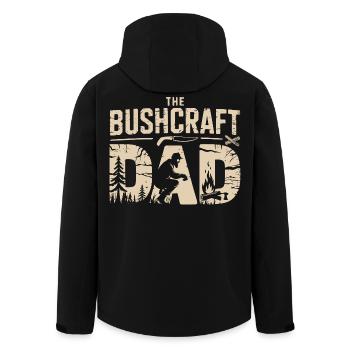 The Bushcraft Dad – Fire. Wood. Fatherly pride. - Men’s Recycled Softshell Jacket by Stanley/Stella - black - Back - AI Model Male 185 light (185cm)