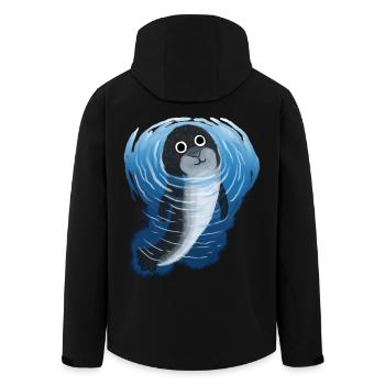Seerobbe Robbe Meerestiere unter Wasser Kinder - Recycelte Männer Softshell-Jacke von Stanley/Stella - Schwarz - Hinten - AI Model Male 185 light (185cm)