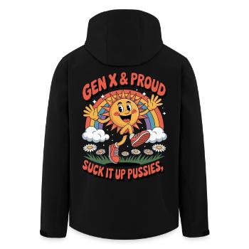 Génération X et fière - Veste softshell homme en polyester recyclé Stanley/Stella - noir - Dos - AI Model Male 185 light (185cm)