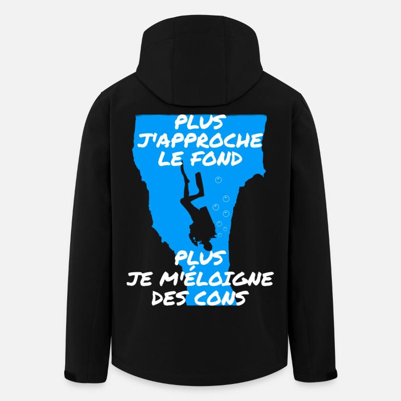 Plus j'approche le fond - Veste softshell homme en polyester recyclé Stanley/Stella - noir