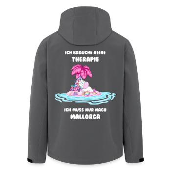 Therapie Einhorn Mallorca - Recycelte Männer Softshell-Jacke von Stanley/Stella - Schwarz - Hinten - AI Model Male 185 light (185cm)