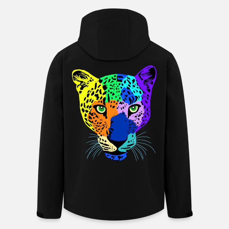 Kunterbunte Safari - Recycelte Männer Softshell-Jacke von Stanley/Stella - Schwarz