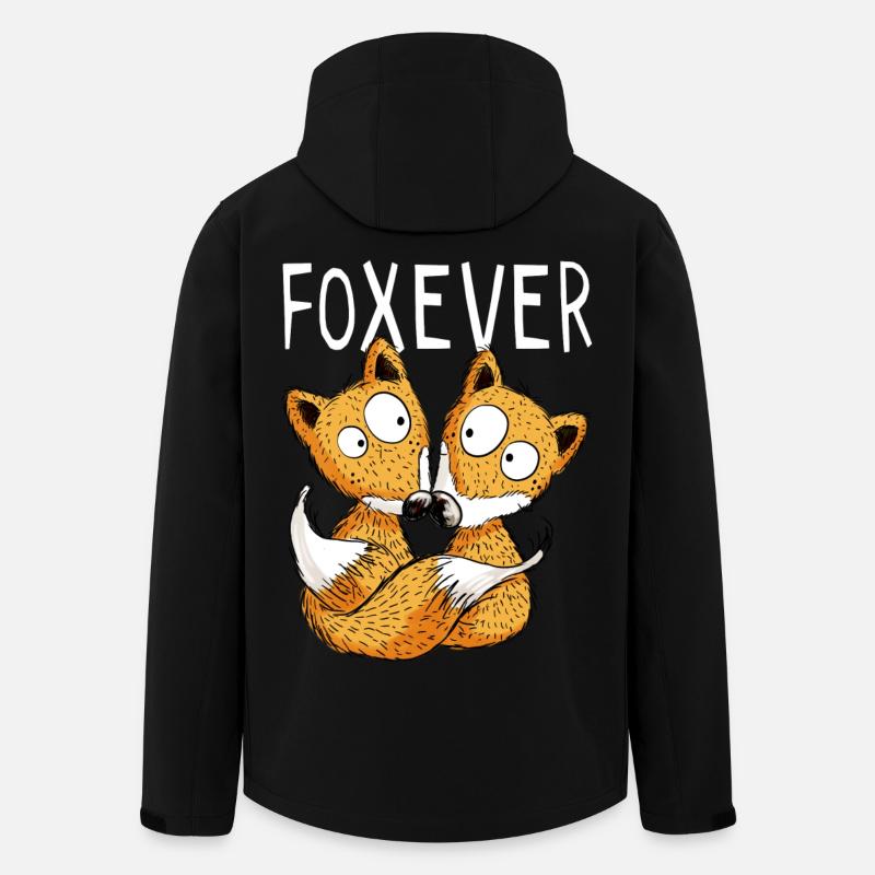 Foxever - Forever - Fuchs - Partnerschaft - Paar - Recycelte Männer Softshell-Jacke von Stanley/Stella - Schwarz