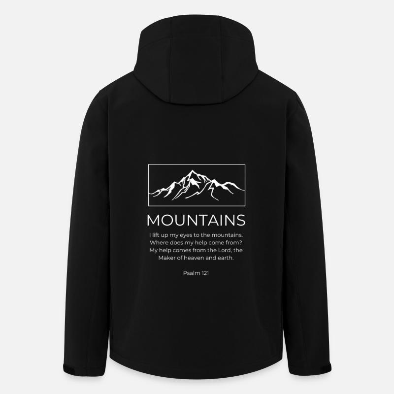 Berge und Psalm 121 - Recycelte Männer Softshell-Jacke von Stanley/Stella - Schwarz