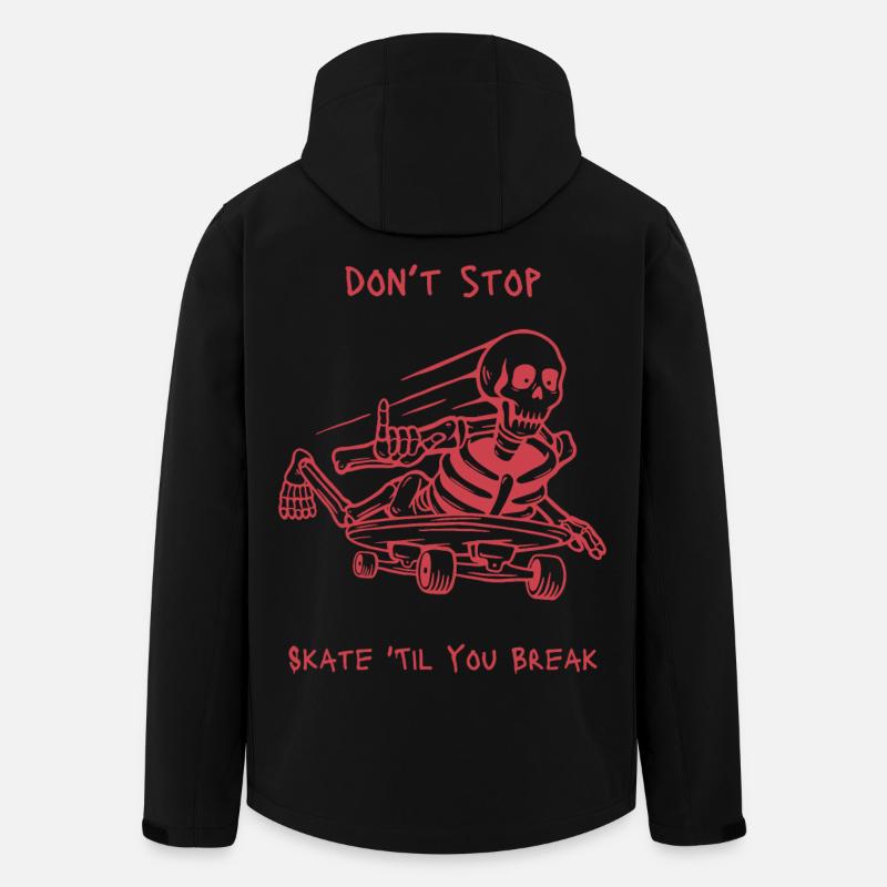 Skull Skeleton Skateboard Design - Men’s Recycled Softshell Jacket by Stanley/Stella - black