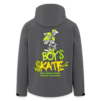 Junge Skateboarding Schädel Grafikdesign - Recycelte Männer Softshell-Jacke von Stanley/Stella - Schwarz - Hinten - AI Model Male 185 light (185cm)