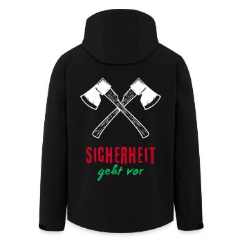Sicherheit geht vor - Recycelte Männer Softshell-Jacke von Stanley/Stella - Schwarz - Hinten - AI Model Male 185 light (185cm)