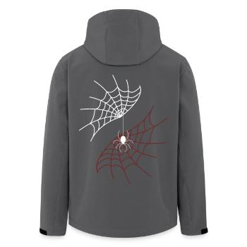 Two-Tone Spider Webs - Men’s Recycled Softshell Jacket by Stanley/Stella - black - Back - AI Model Male 185 light (185cm)