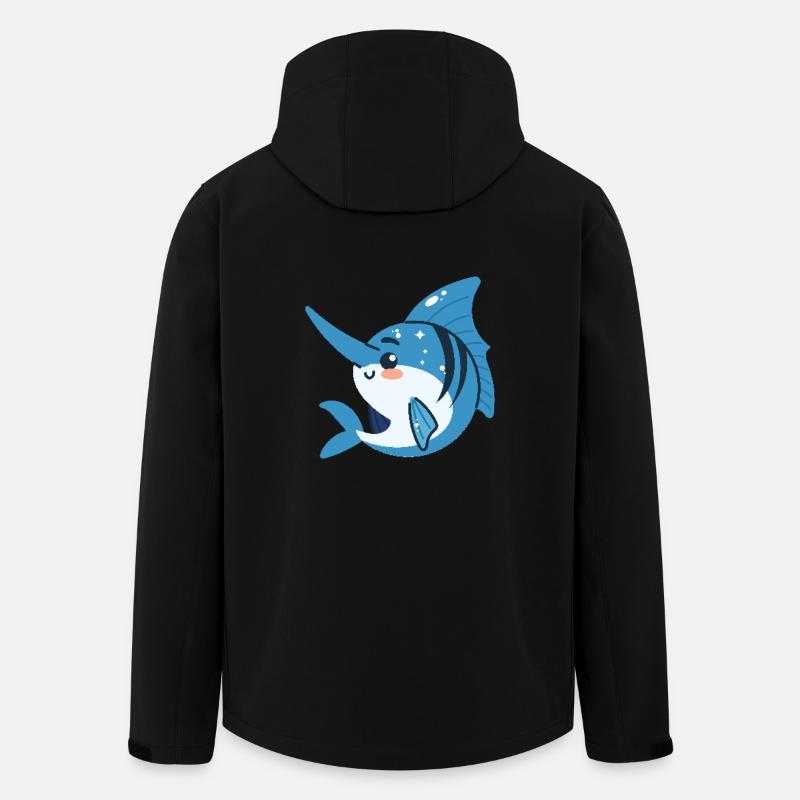 Schwertfisch in Bewegung - Recycelte Männer Softshell-Jacke von Stanley/Stella - Schwarz