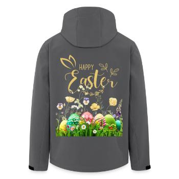 Goldenes Osterfest - Blumen und Eier - Recycelte Männer Softshell-Jacke von Stanley/Stella - Schwarz - Hinten - AI Model Male 185 light (185cm)