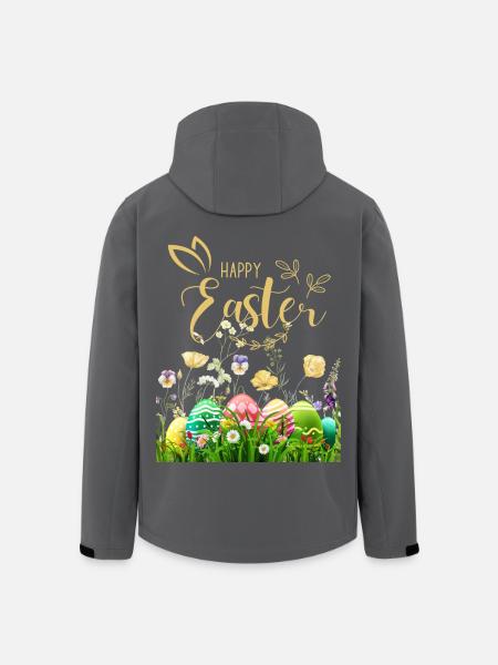Golden Easter - Flowers and Eggs - Men’s Recycled Softshell Jacket by Stanley/Stella - black