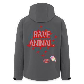 RAVE ANIMAL – Techno Streetwear Design - Recycelte Männer Softshell-Jacke von Stanley/Stella - Schwarz - Hinten - AI Model Male 185 light (185cm)