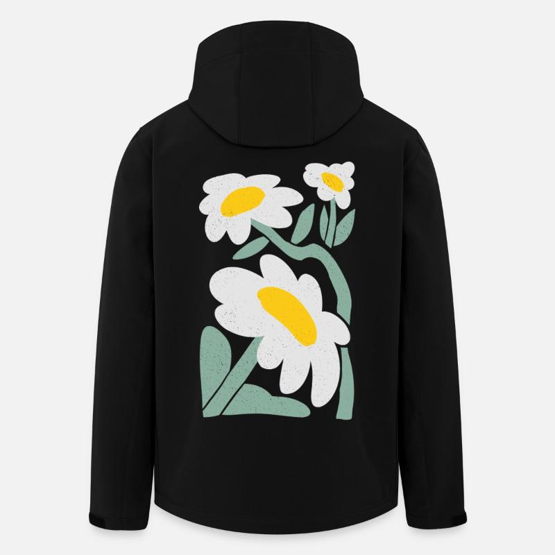 Verspielte Gänseblümchen Illustration - Recycelte Männer Softshell-Jacke von Stanley/Stella - Schwarz