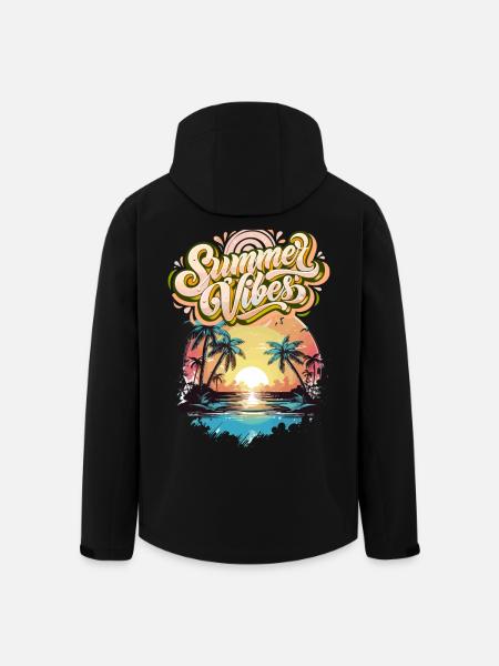 Summer Mood Palm Trees Sunset - Men’s Recycled Softshell Jacket by Stanley/Stella - black