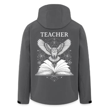 Mystischer Lehrer-tarot Druck - Recycelte Männer Softshell-Jacke von Stanley/Stella - Schwarz - Hinten - AI Model Male 185 light (185cm)