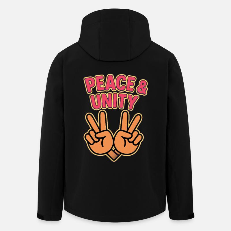 Peace & Unity Hand Peace Signs - Men’s Recycled Softshell Jacket by Stanley/Stella - black