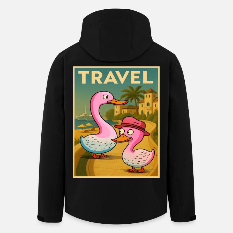Ducks and Geese Traveling Poster - Men’s Recycled Softshell Jacket by Stanley/Stella - black