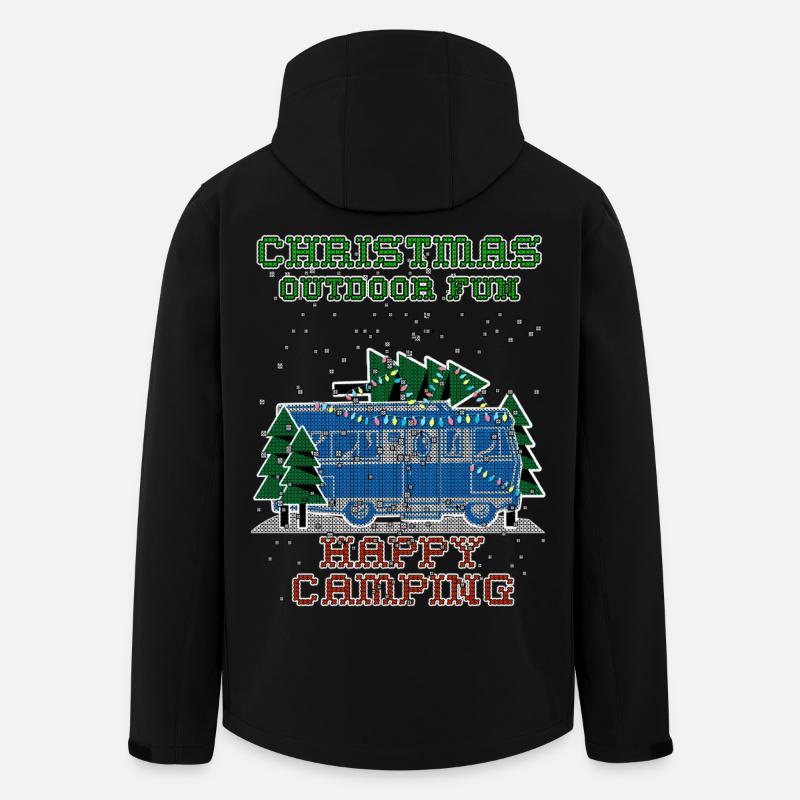 christmas Camping - Recycelte Männer Softshell-Jacke von Stanley/Stella - Schwarz