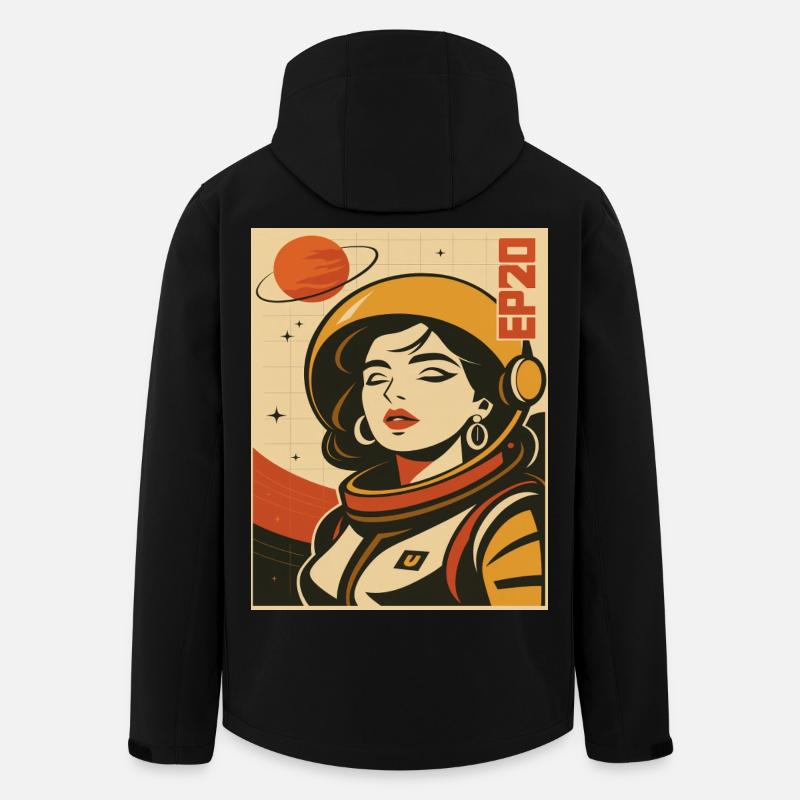 Astronaut Retro Space Comic - Veste softshell homme en polyester recyclé Stanley/Stella - noir