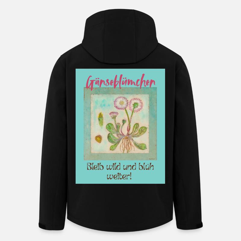 Imprimé de fleurs sauvages en marguerite - Veste softshell homme en polyester recyclé Stanley/Stella - noir