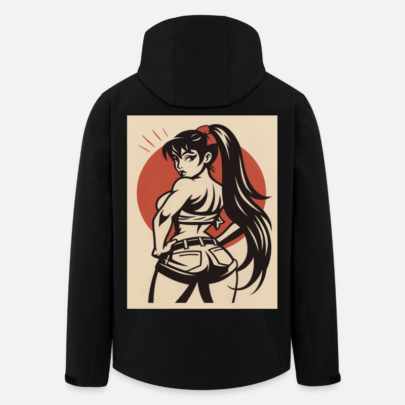 Pin-up d’une combattante - Veste softshell homme en polyester recyclé Stanley/Stella - noir