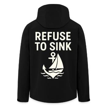 Refuse to Sink – Bateau maritime de frappe maritime - Veste softshell homme en polyester recyclé Stanley/Stella - noir - Dos - AI Model Male 185 light (185cm)
