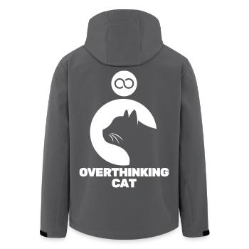 Overthinkin' Cat - Men’s Recycled Softshell Jacket by Stanley/Stella - anthracite - Back - AI Model Male 185 light (185cm)