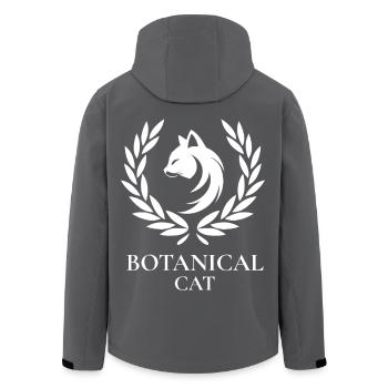 Botanical Cat Laurel - Men’s Recycled Softshell Jacket by Stanley/Stella - black - Back - AI Model Male 185 light (185cm)