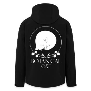 Minimalistische botanische Katze - Recycelte Männer Softshell-Jacke von Stanley/Stella - Schwarz - Hinten - AI Model Male 185 light (185cm)