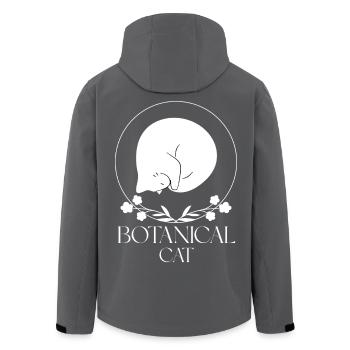 Minimalist Botanical Cat - Men’s Recycled Softshell Jacket by Stanley/Stella - anthracite - Back - AI Model Male 185 light (185cm)