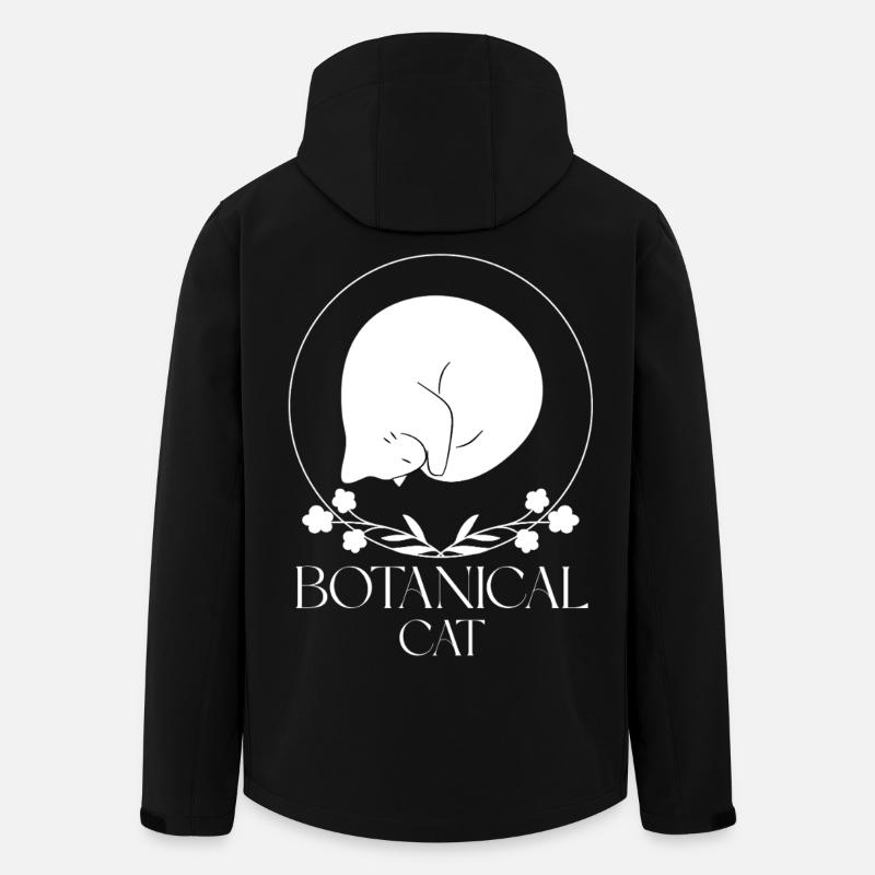 Minimalist Botanical Cat - Men’s Recycled Softshell Jacket by Stanley/Stella - black