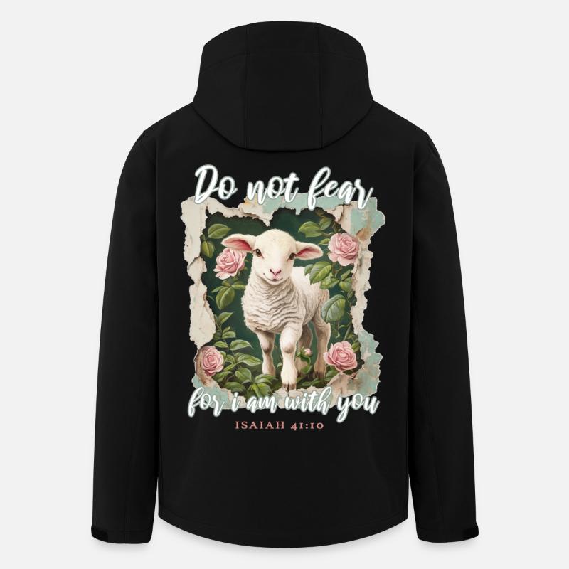 Lamm Christlich Bibelvers - Recycelte Männer Softshell-Jacke von Stanley/Stella - Schwarz