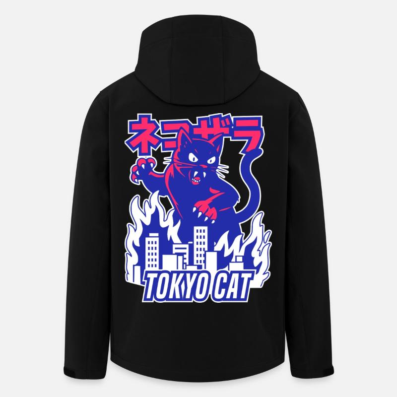 Chat monstre rétro - Veste softshell homme en polyester recyclé Stanley/Stella - noir