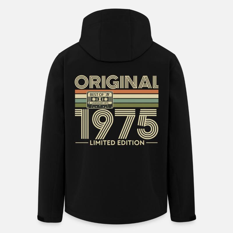 Original 1975 Hits Cassette Retro - Men’s Recycled Softshell Jacket by Stanley/Stella - black
